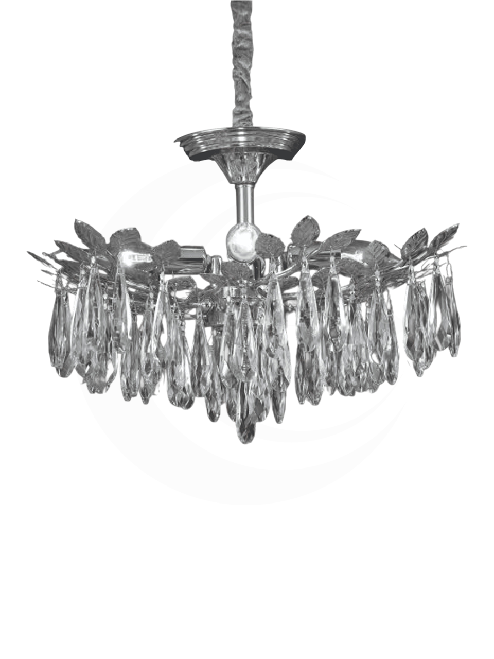 Lustre de Cristal Moderno Metal Cromado 50x35cm, Sala de Jantar, Sala de Estar, Quarto Casal, Mesa Sala de Jantar, Suite Master